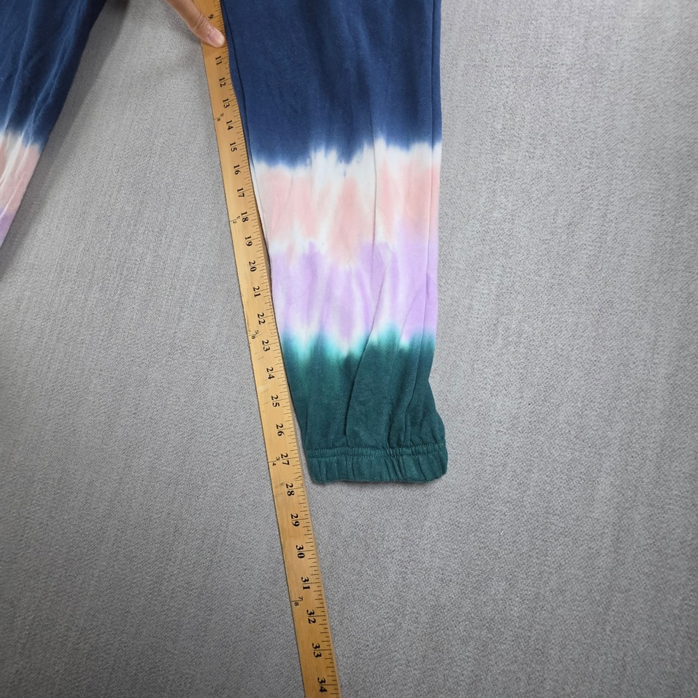 Wildfox Jogger Sweatpants Womens Large Blue Tie Dye Fleece Lounge Pants - Picture 10 of 16